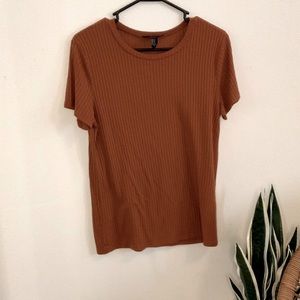 Forever 21 Orange Ribbed Tee
